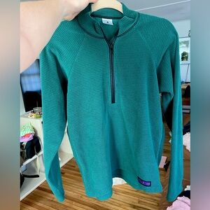 Vintage Melanzana Microgrid Quarter Zip - Emerald Green